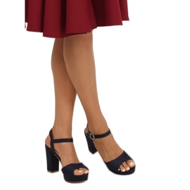 Sandály na platformě YL96095 Navy námořnická modř 2