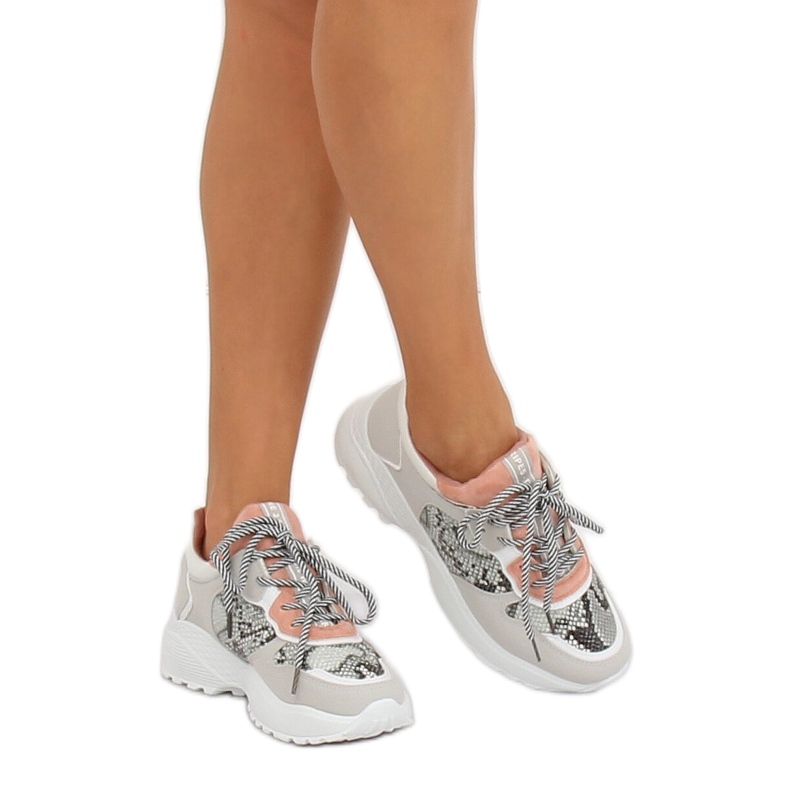 Šedá sportovní obuv BL170P Snake Skin růžový 2