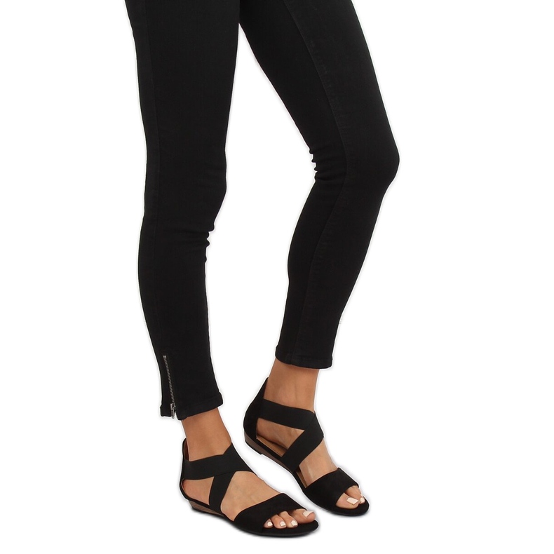 Černé dámské sandály 7434 Black černý 1