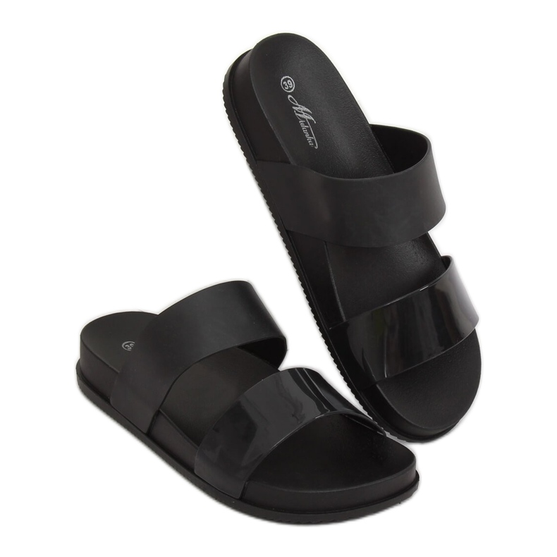 Černé dámské černé pantofle TS-23 Black černá 1 Černé dámské černé pantofle TS-23 Black černá 1