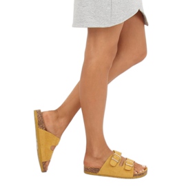 Žluté dámské žluté pantofle 6105 žluté žlutá 1