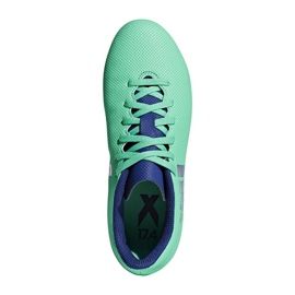 Kopačky Adidas X 17.4 FxG Jr CP9014 modrý zelená 1