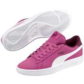 Puma Smash v2 Buck Jr 365182 06 bílý růžový 1