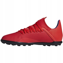 Kopačky Adidas X 18.3 Tf Jr BB9403 vícebarevný červený 2