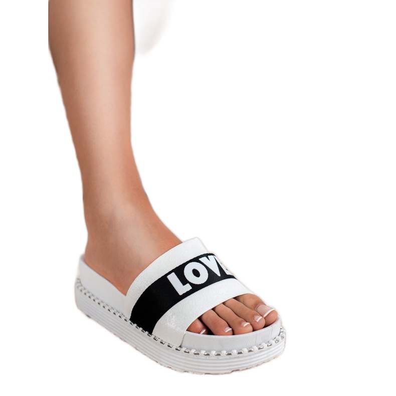 Erynn Milujte semišové pantofle bílý 2