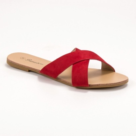 Primavera Pohodlné ploché pantofle červený 1