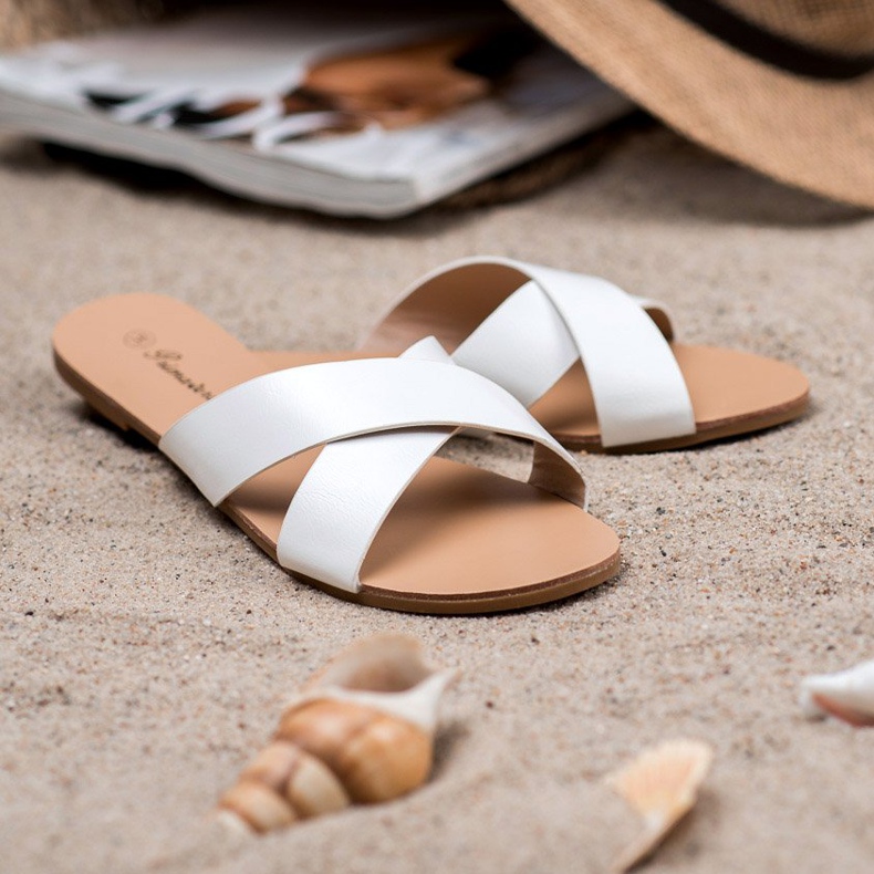 Primavera Pohodlné ploché pantofle bílý 2 Primavera Pohodlné ploché pantofle bílý 2