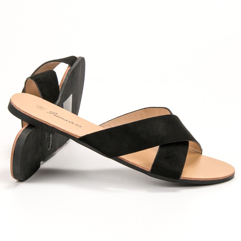 Primavera Pohodlné ploché pantofle černý 1