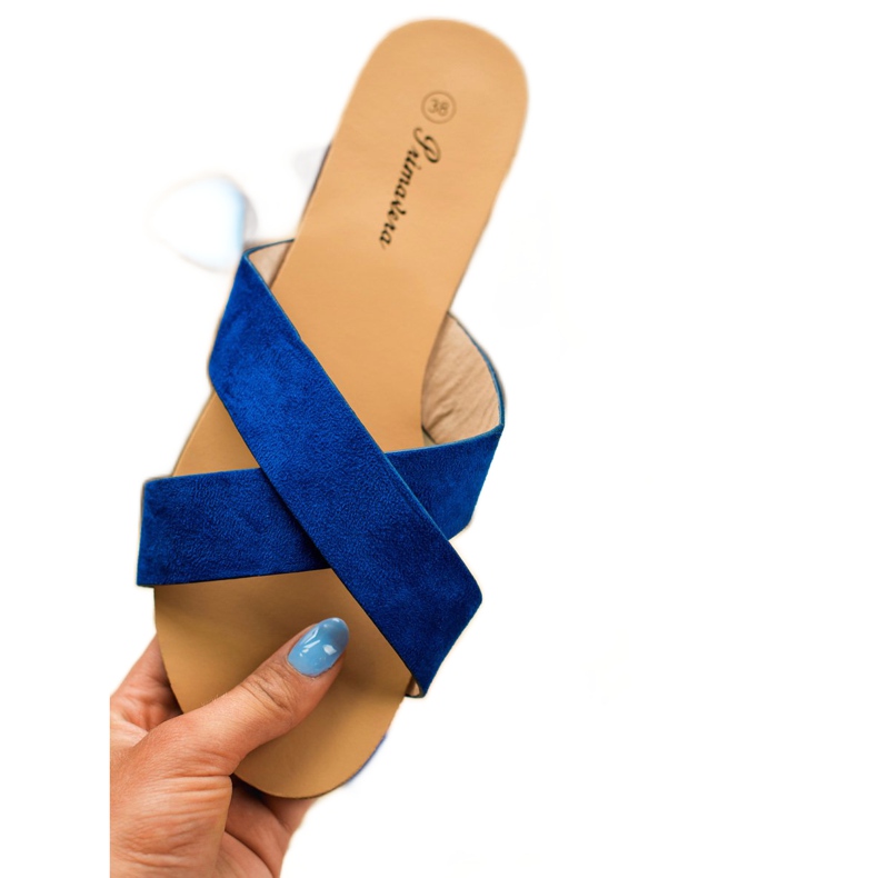 Primavera Pohodlné ploché pantofle modrý 1