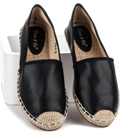 Tina&Co Navlékací espadrilky s eko kůží černý 1