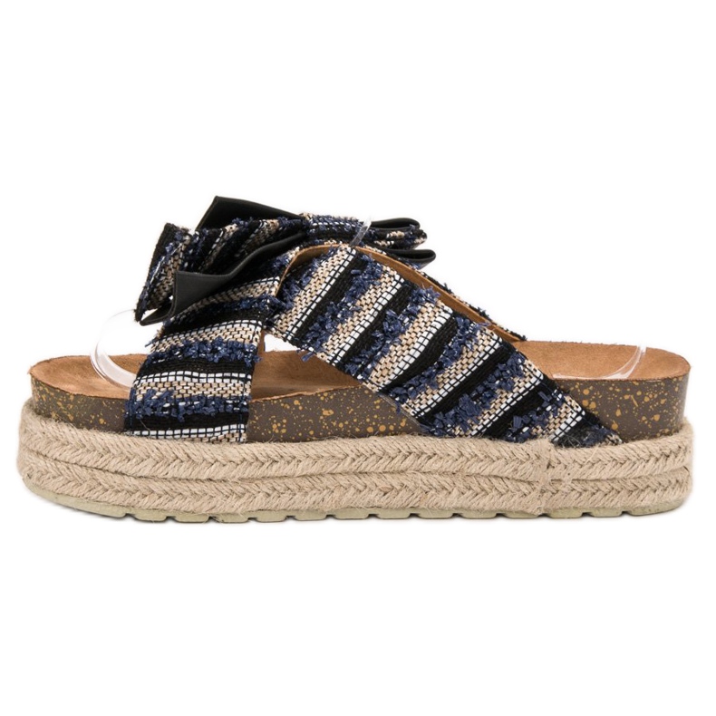 Vices Textilní pantofle na platformě černý 1