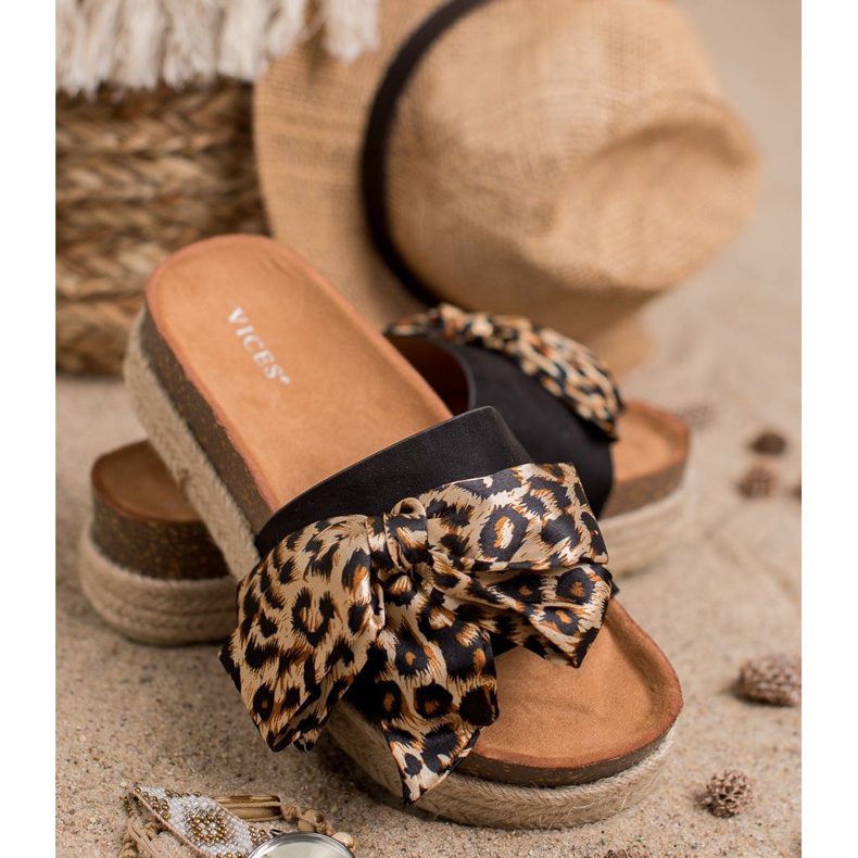 Vices Módní pantofle se zvířecím potiskem černá 2