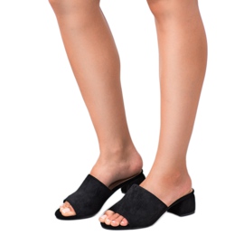 Semišové pantofle na příspěvku VINCEZA černá 1