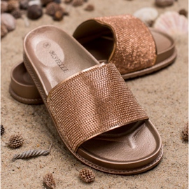 Bestelle Gumové pantofle s krychlovým zirkonem žlutá 2