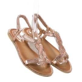 SHELOVET Zdobené sandály s gumičkou růžový 2