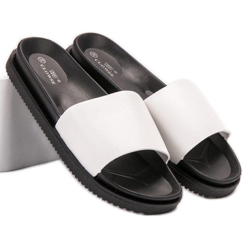 Clowse Dámské bílé pantofle bílý 1