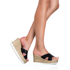 Bello Star Sandály na klínku černá 2