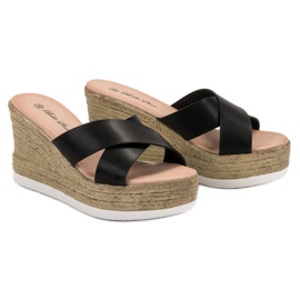 Bello Star Sandály na klínku černý 1