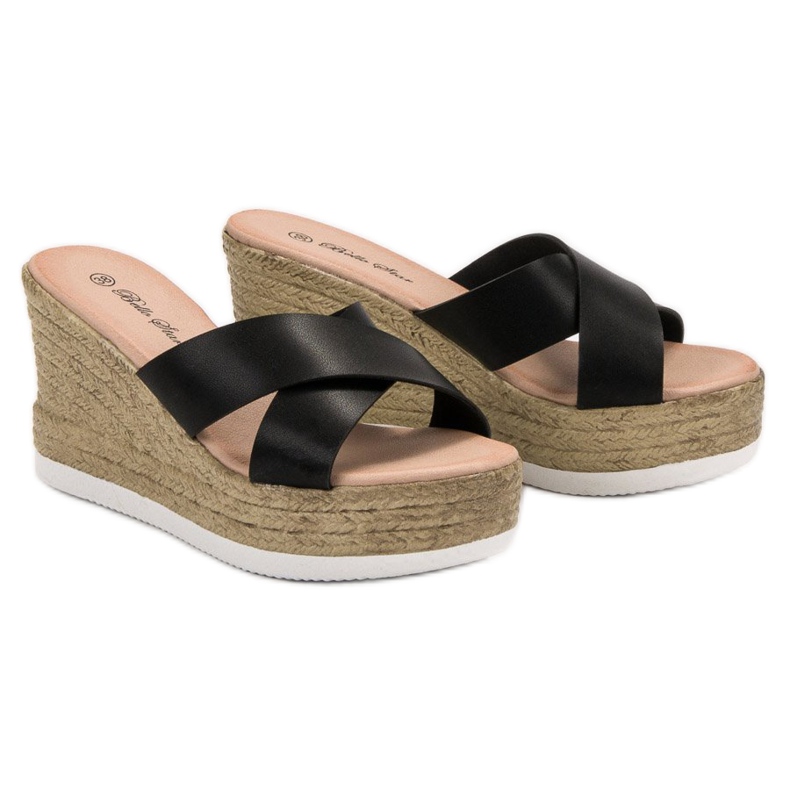 Bello Star Sandály na klínku černá 1