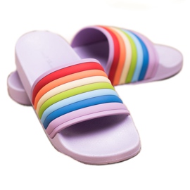 Sweet Shoes Barevné gumové žabky fialová vícebarevný 2