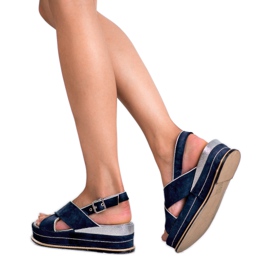 Lily Shoes Sandály se zapínáním na přezku modrý 2