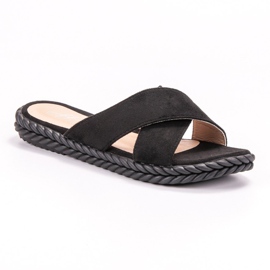 SHELOVET Semišové pantofle černý 1