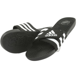 Žabky Adidas Adissage M F35580 na suchý zip bílý černý 3