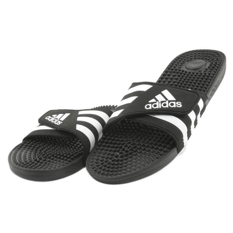 Žabky Adidas Adissage M F35580 na suchý zip bílý černá 2