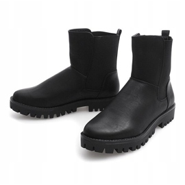 Teplé boty Jodhpur boty s gumičkou 976-PA Black černý 1