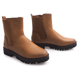Teplé boty Jodhpur boty s gumičkou 976-PA Camel hnědý 2