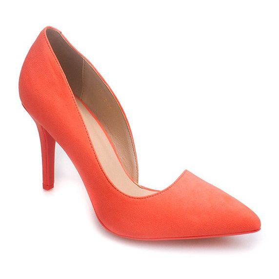 Semišové podpatky 4006 oranžová pomerančový 1