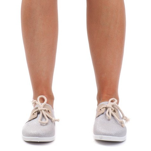 Stříbrné šněrovací tenisky VT79-3 šedá 2 Stříbrné šněrovací tenisky VT79-3 šedá 2