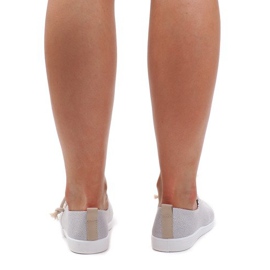 Stříbrné šněrovací tenisky VT79-3 šedá 1