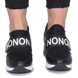 Černé sportovní tenisky na klínu Monon černý 1