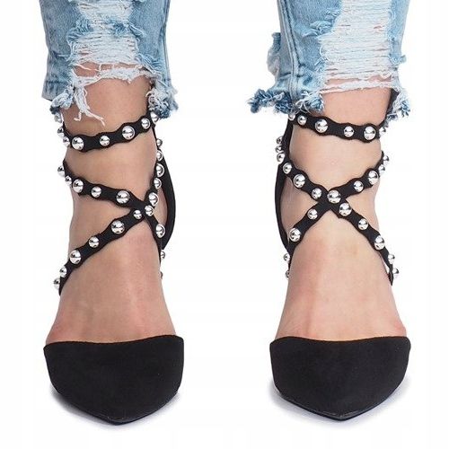 Černé sandály na vysokém podpatku B-50 černá 1