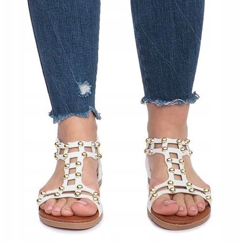 Letní bílé ploché sandály bílý 1