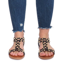 Letní černé ploché sandály černý 1