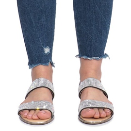 Černé ploché sandály s diamanty Indulge černá 1