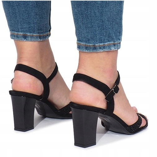 Černé sandály na vysokém podpatku 62225 černý 1