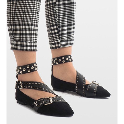 Černé nazouvací boty s cvočky B12-8 černá 1