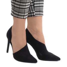 Černé asymetrické podpatky C82A černý 2