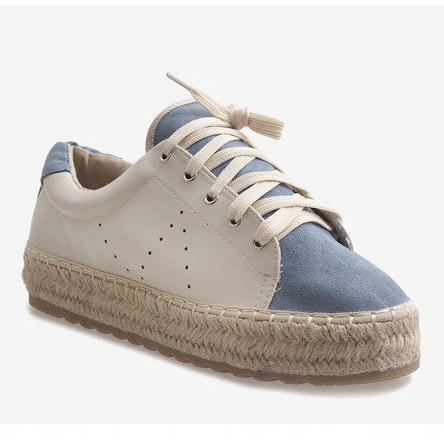 Modré krajkové espadrilky LX-07 hnědý modrý 1