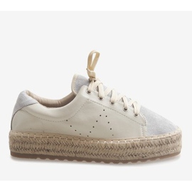 Šedé krajkové espadrilky LX-07 šedá 2