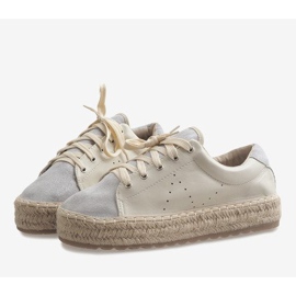 Šedé krajkové espadrilky LX-07 šedá 3
