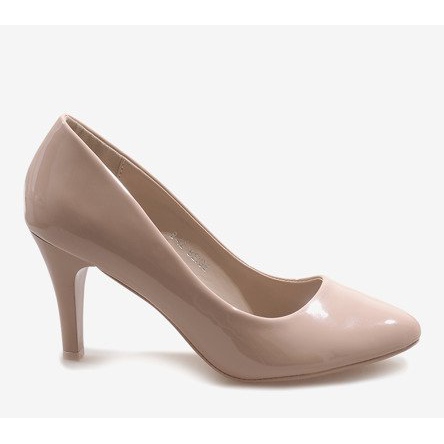Klasické béžové lakované podpatky B-42 béžový 2