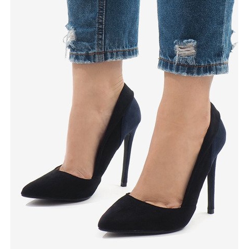 Černé klasické semišové podpatky 95299-35 černá 1