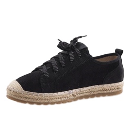 Černé krajkové espadrilky BB02P černá 2