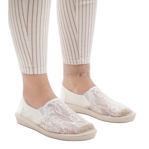 Bílé espadrilky, džíny LS701 bílý 1