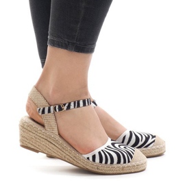 Klínové sandály Zebra espadrilles LLI-3M88-7 bílý černá 2