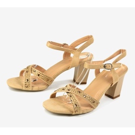 Béžové sandály na vysokém podpatku 62225 béžový 1